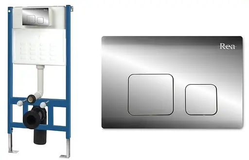 Інсталяція Rea з кнопкою f хром REA-E0019, Хром - фото 1