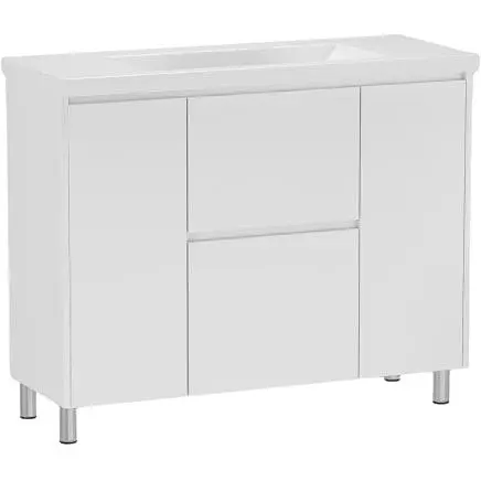 Тумба для підлоги RJ Flora-XO з умивальником Como K32-016-EX1 100 см Білий RJFU073-01100WHSET(RJFU073-01100WH+K32-016-EX Білий - фото 1