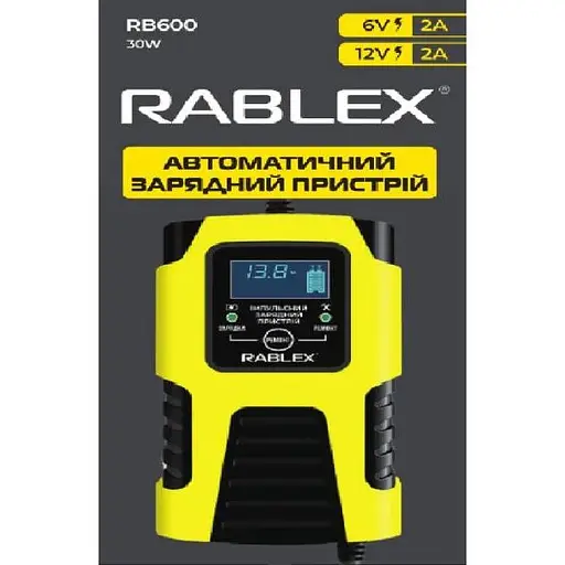 Автоматичний зарядний пристрій для акумуляторів Rablex RB-600 6V-12V 2Ah 30W - фото 2