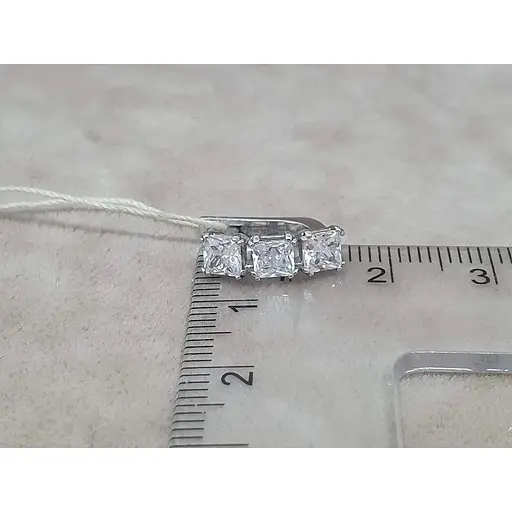 Серебряные серьги Агни ТРИО с фианитами. 2973/9Р-CZ - фото 5