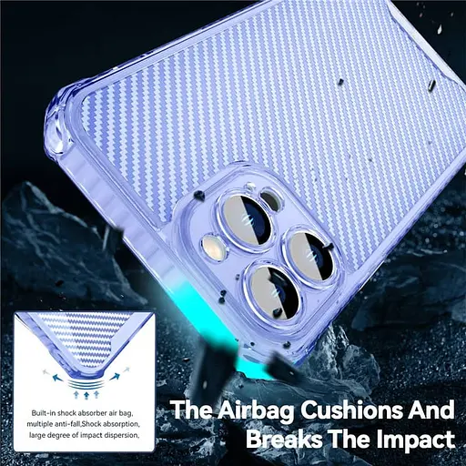 Чохол Epik TPU Ease Carbon color series для Apple iPhone 12 Pro 6.1 Синій/Прозорий - фото 3