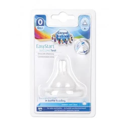 Соска силиконовая к бутылочкам с узким отверстием "EasyStart" мини - фото 1