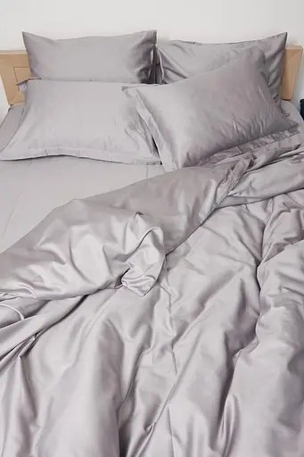 Комплект постільної білизни Moon&Star King Size 220x240 см наволочки 2х50х70 см Smoke Satin Premium - фото 3