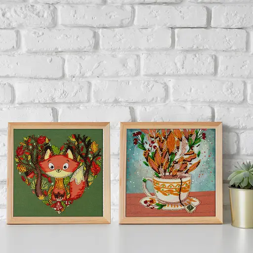 Набір-міні для вишивання бісером "Рудий лисеня" AM-243 15х15 см - фото 6