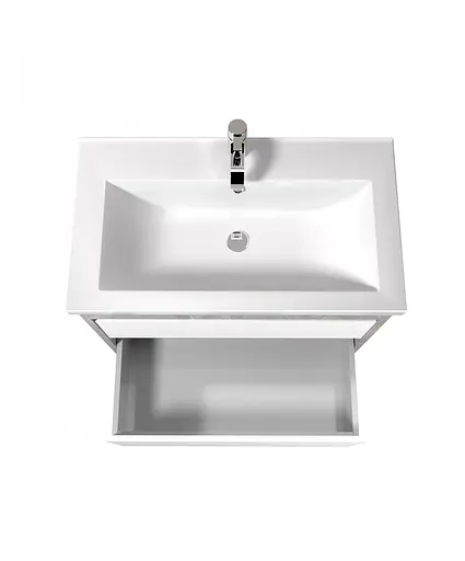 Тумба Мойдодир Polo Loft 80-U з умивальником Cosmo бетон з білим Сірий - фото 5