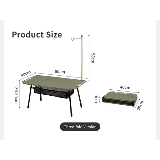 Стіл складаний Naturehike CNK2450JJ025 (80х40 см) алюміній  Оливковий - фото 2