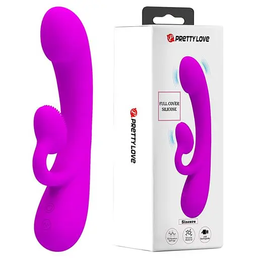 Вібратор-кролик Pretty Love Full Cover Silicone Sincere 17 см фіолетовий - фото 5