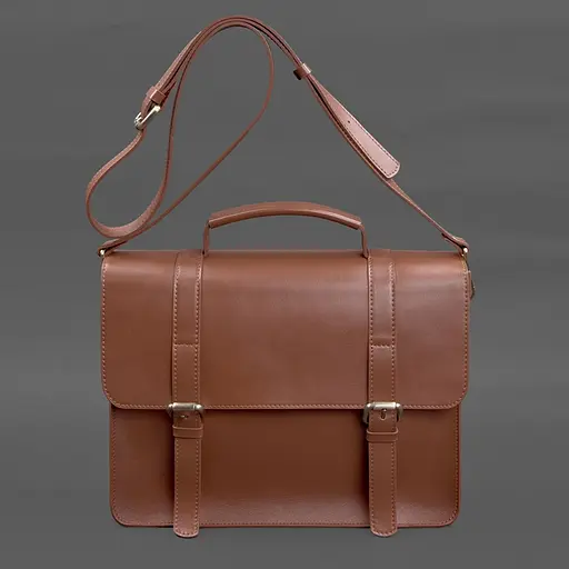 Шкіряна сумка-портфель Porte світло-коричневий - фото 8