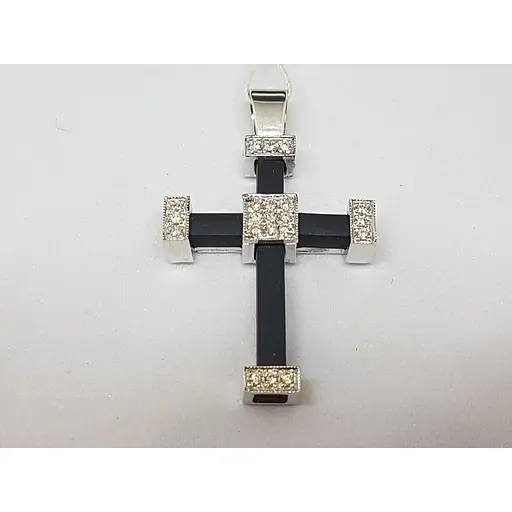 Золотий хрестик Гаразд "Спаси і збережи" з діамантом. 3041757ББ - фото 2