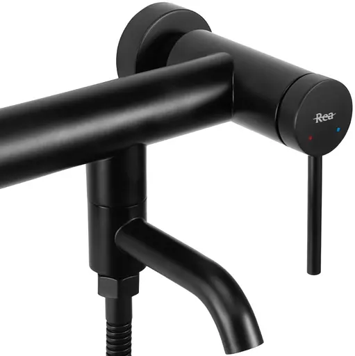 Змішувач для ванни Rea Clif black настінний з виливом REA-B4240 Чорний матовий - фото 4