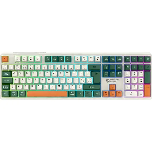 Клавіатура Canyon keyboard Shadder GKW-11 Mech RGB UK/US Wireless White (CND-SKBW11) - фото 1