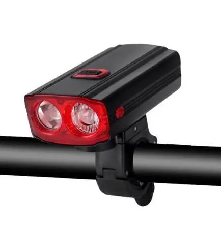 Велосипедный фонарь фара 581-A 2L2 + звонок + Power Bank + кнопка + microUSB (6 режимов звонка)