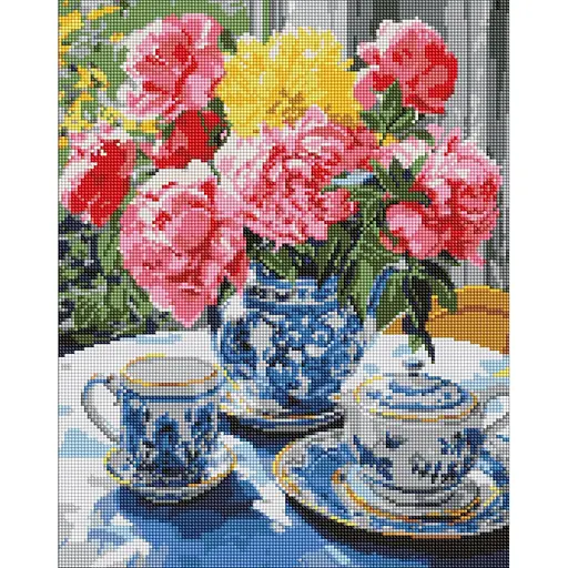 Алмазна мозаїка Чаювання на веранді ©art_selena_ua AMO7968, 40х50 см