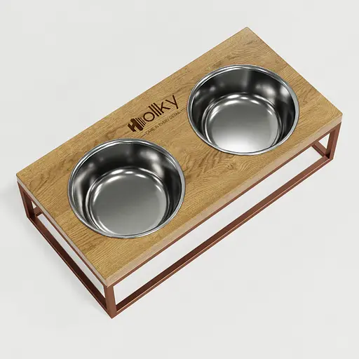 Hollky Base M — миски на підставці для середніх собак та великих котів (2 × 0,95 л) - фото 6