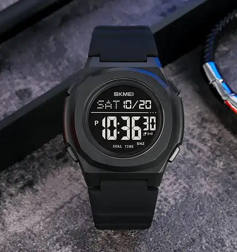 Спортивний наручний годинник Skmei 2023 (Чорний з чорним) - фото 5