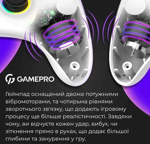 Геймпад джойстик GamePro GP-X13-W Xinput Bluetooth/2.4G/USB (Switch/PC/iOS/Android) White - фото 13