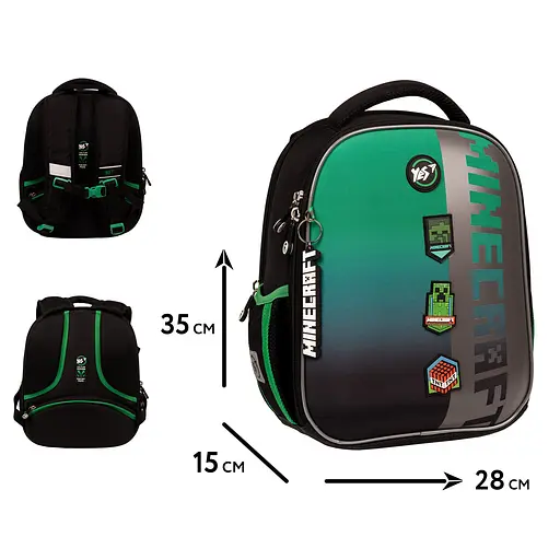 Рюкзак школьный каркасный Yes Minecraft Icons H-100 - фото 2