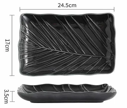 Блюдо Limited Edition Leaf Black прямокутне 24.5х17 см (B010786) - фото 2