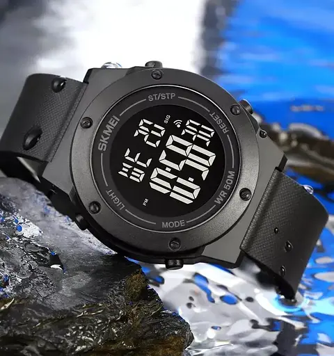 Мужские спортивные часы Skmei 1772 Черный с черным - фото 3