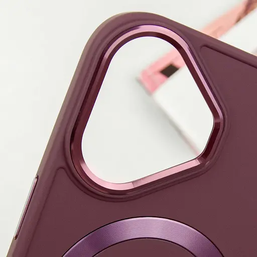 Чохол Epik TPU Bonbon Metal Style with MagSafe для Apple iPhone 16, 6.1 Бордовий/Plum - фото 3