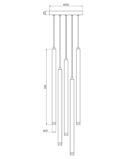 Підвісний світильник, люстра Edlin PLP2412-5B Locus G9 5x10W IP20 чорний - фото 3