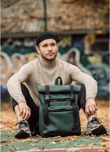 Мужской рюкзак Sambag RollTop LTTm зеленый 43 х 31 х 14 см (24238007m) - фото 8
