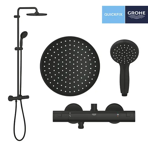 Душова система термостатична Grohe QuickFix Vitalio Start System 250 266772430, Чорний матовий - фото 3