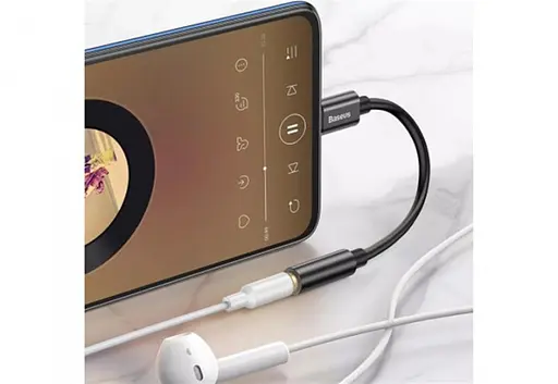 Адаптер Baseus Type-C Male to 3.5 мм Female Adapter L54 Black - фото 3