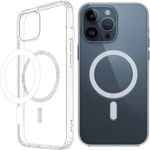 Чехол противоударный HYBRID Clear Case Ultra Hybrid with MagSafe для Apple iPhone 15 Pro Max Прозрачный с магнитом