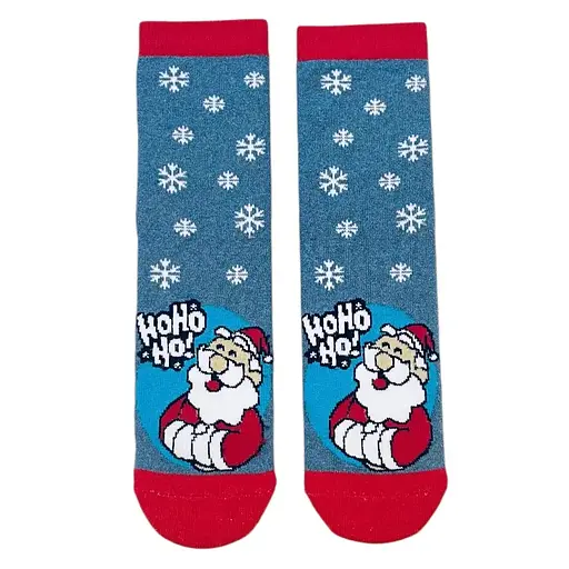 Женские Новогодние носки "Санта НО-НО-НО" джинс 223020 - фото 1