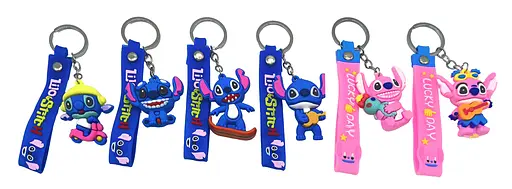 Брелок силіконовий з хлястиком Стіч 6 см (В асортименті) - фото 2