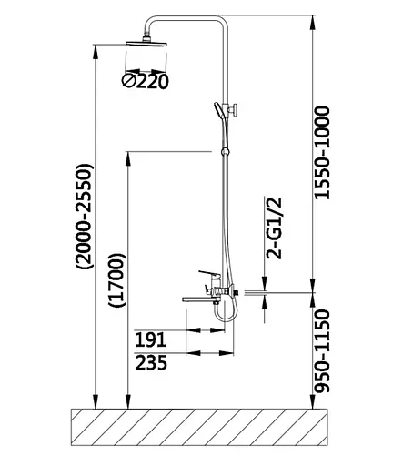 Душевая система универсальная Qtap Stenava New Chrome с изливом QTSTE111CRM45538 - фото 9