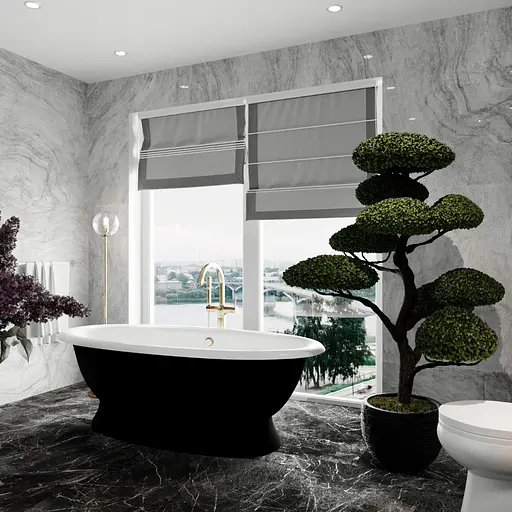 Ванна окремостояча матова Amdcon Olmpa 180x90 чорна на п'єдесталі з литого каменю OLMPA_180_pad_BLACK_MAT Чорний матовий - фото 2