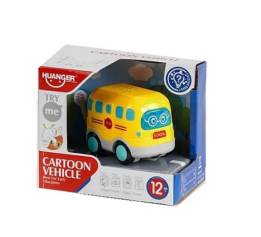 Машинка HE 0537-2 "Школьный автобус", звук, свет, в коробке (6900048090046) - фото 1