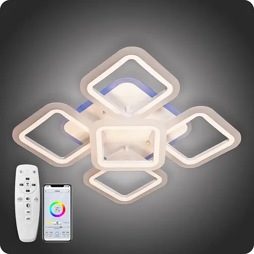 Люстра світлодіодна 517 Dlight 3color з пультом 65Вт Білий (01847) - фото 1