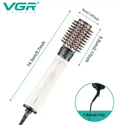 Фен-щітка VGR V-498 стайлер з іонізацією 2в1 білий - фото 3