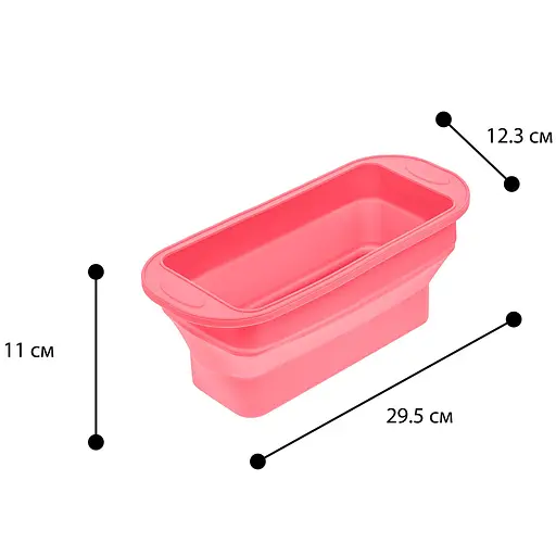 Форма для выпечки хлеба силиконовая 29.5х12.3х11 см, Profsil Розовый 86645 - фото 5