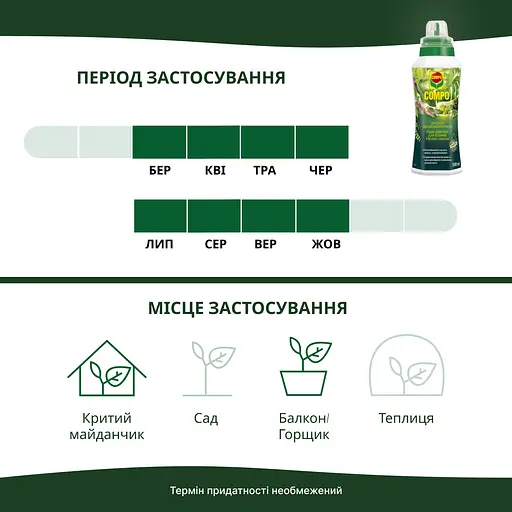 Жидкое удобрение для зеленых растений COMPO 0.5 л - фото 6