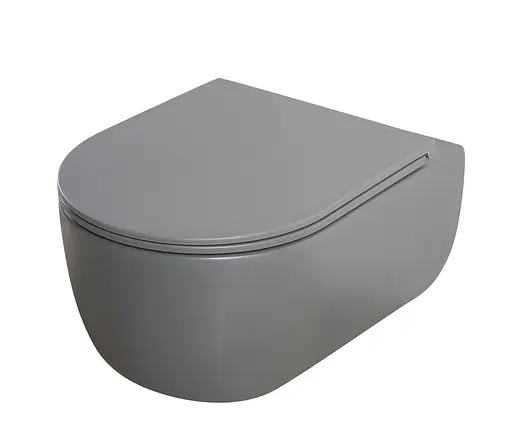 Унитаз подвесной Mixxus Premium Topper-0303-R gray 495x370x350 мм Rimless MP6657, Графит - фото 8