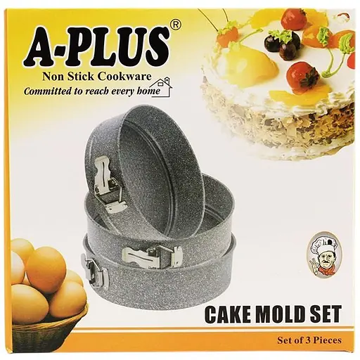 Набір круглих форм А-плюс роз'ємні мармурове покриття 18 см 20 см 22 см 3 шт. (000017150) - фото 2