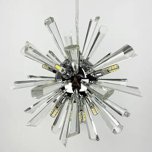 Круглый серебряный дизайнерский подвес ALMA с кристаллами | Line F | Арт. NO4/1-240 CH - фото 6