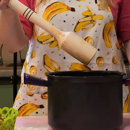 Толкушка картофелемялка фигурная средняя для картошки деревянная 30 см, Woodly Бежевый 84902 - фото 3