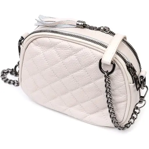 Женская стеганая сумка Vintage из мягкой натуральной кожи 19х14х6 см sum0029054 - фото 1