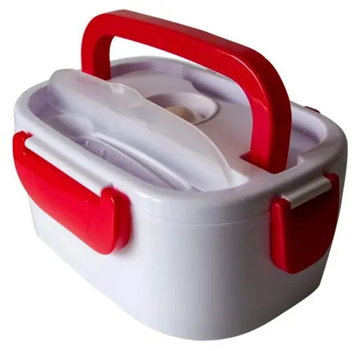 Ланч- бокс с подогревом Electronic Lunchbox от сети 220 В термос для еды 1 л  Красный - фото 2