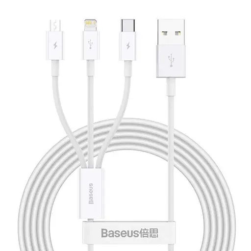 Кабель 3-в-1 Baseus Superior Series USB - на 3 разъема M + L + C 150 см CAMLTYS-02 - фото 1