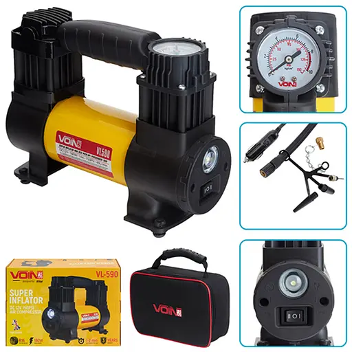 Автомобильный компрессор Voin VL-590, 15 psi 40 л (VL-590) - фото 2