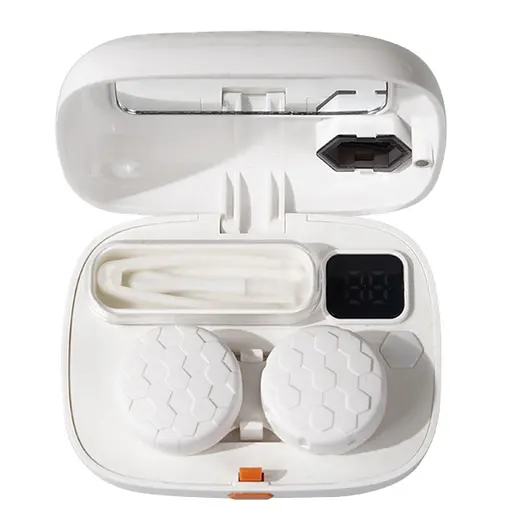 Ультразвуковий контейнер для очищення контактних лінз AIMED Lens Master з таймером днів і дзеркалом