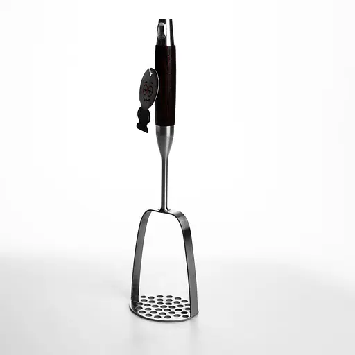 Картоплем'ялка для пюре 35см з нержавіючої сталі з дерев'яною ручкою толкушка для картоплі овочів кухонний інструмент Yiwu HP-8-47 - фото 1