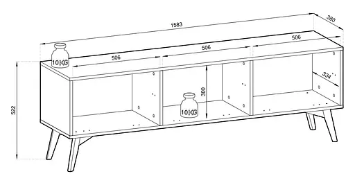 Тумба під ТВ Perfect Home Форест / Forest RTV158 3-дверна Беж пісочний/ялиця сканді (PFH-091479) - фото 3