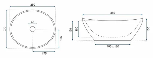 Умивальник Rea Sofia mini black marble shiny накладний REA-U6963, Чорний матовий - фото 6